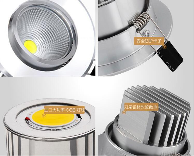 Spot LED DownLight AC85-265V 3W 5W 7W 10W 12W Dimmable LED COB Spot Recessed Down light Downlights