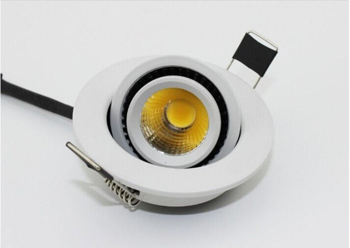 Dimmable Recessed Round LED Downlights  AC85-265V 5w 7w 12w 18w 24ｗ COB Ceiling Warm/Cold White Wash Wall Light RA90