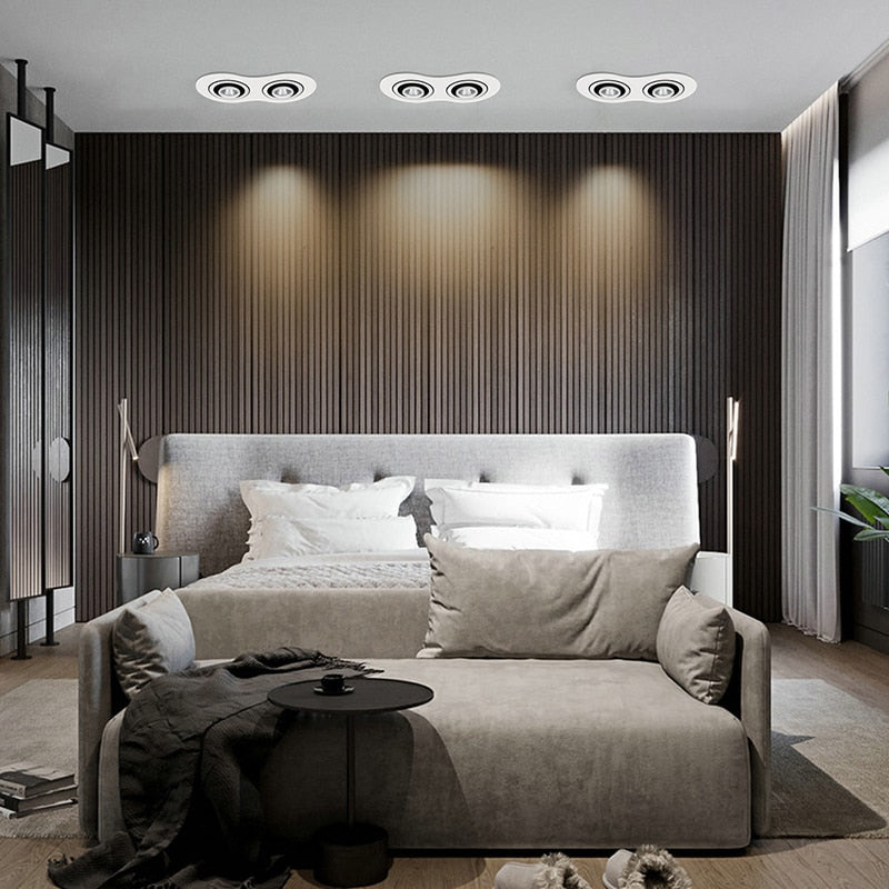 Dimmable Recessed Round LED Downlights  AC85-265V 5w 7w 12w 18w 24ｗ COB Ceiling Warm/Cold White Wash Wall Light RA90