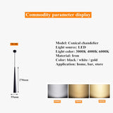 Cone LED Ceiling Spotlights Dimmable Hanging Light 5-12W Kitchen Bar Table Lamps Dining Chandeliers Surface Mounted Downlights