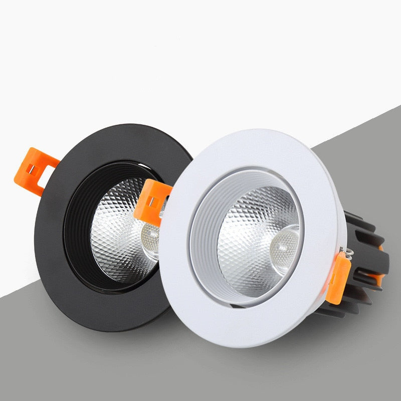 Dimmable Recessed Sconces Round Anti Glare COB LED Downlights 7W 9W 12W LED Ceiling Lights Background Indoor Lighting Lamps