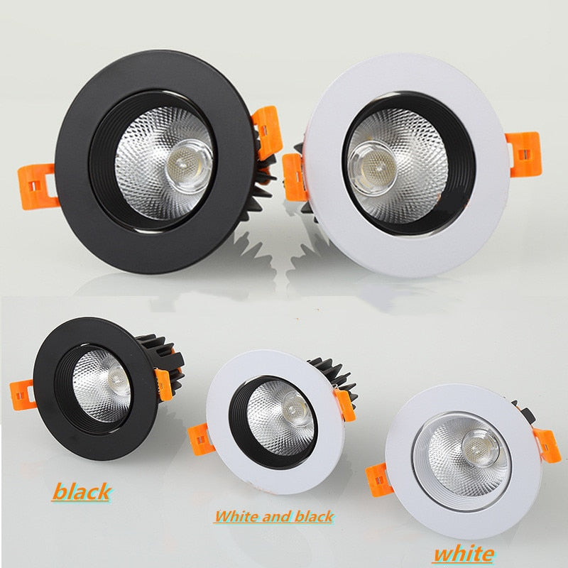 Dimmable Recessed Sconces Round Anti Glare COB LED Downlights 7W 9W 12W LED Ceiling Lights Background Indoor Lighting Lamps