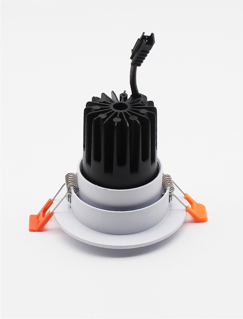 Dimmable Recessed Sconces Round Anti Glare COB LED Downlights 7W 9W 12W LED Ceiling Lights Background Indoor Lighting Lamps