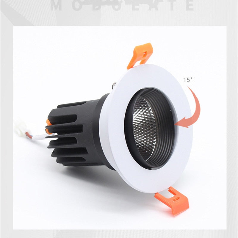 Dimmable Recessed Sconces Round Anti Glare COB LED Downlights 7W 9W 12W LED Ceiling Lights Background Indoor Lighting Lamps