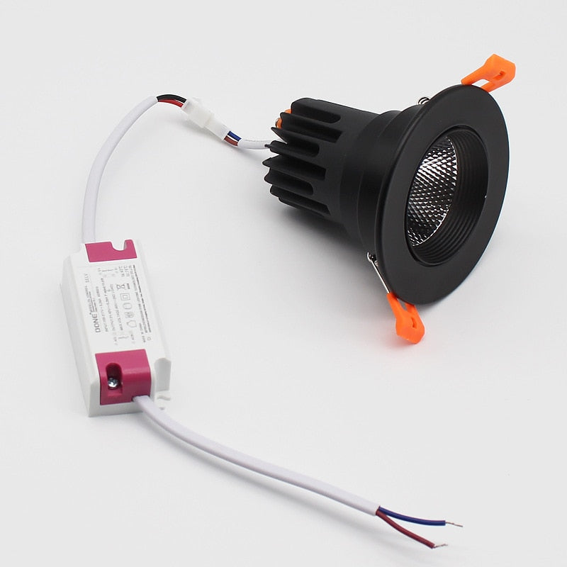 Dimmable Recessed Sconces Round Anti Glare COB LED Downlights 7W 9W 12W LED Ceiling Lights Background Indoor Lighting Lamps