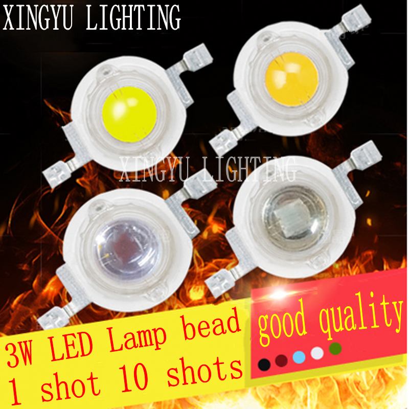 LED Downlight 50Pcs 1W 3W High Power LED Chip Light Beads Cold Warm White Red Green Blue Yellow For SpotLight Downlight Lamp Bulb