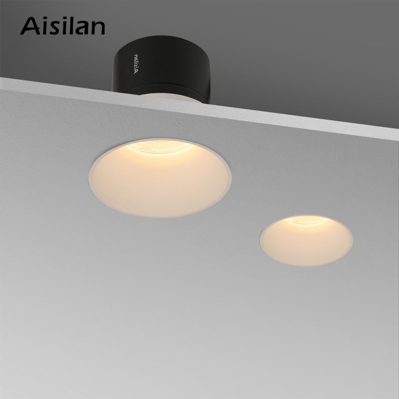 Aisilan Modern LED recessed downlight frameless built-in spot lamp Minimalist Convenient installation for living room bedroom