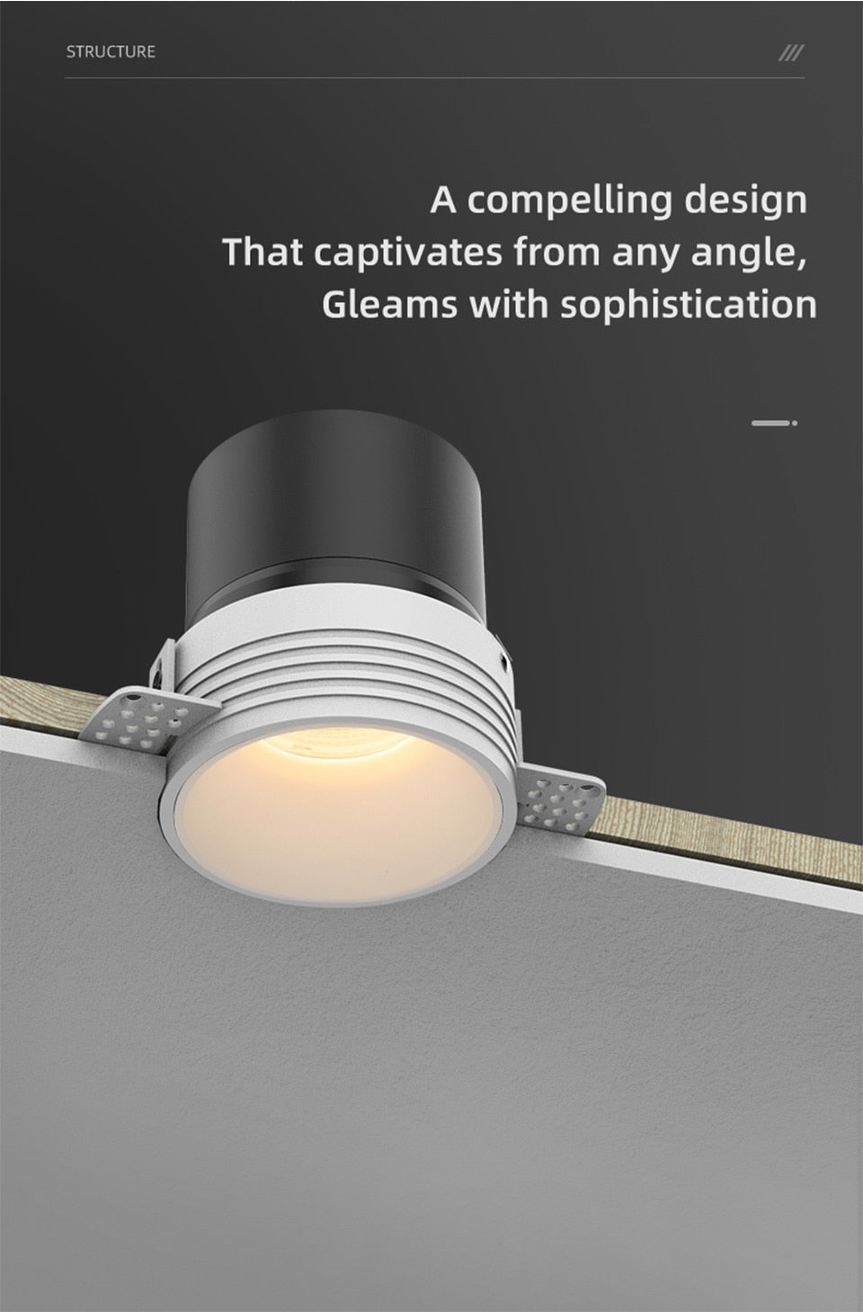 Aisilan Modern LED recessed downlight frameless built-in spot lamp Minimalist Convenient installation for living room bedroom