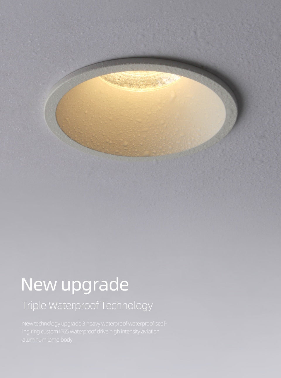 Aislian led Recessed downlight IP65 waterproof ultra-thin large beam angle spot light embedded bathroom shower room toilet