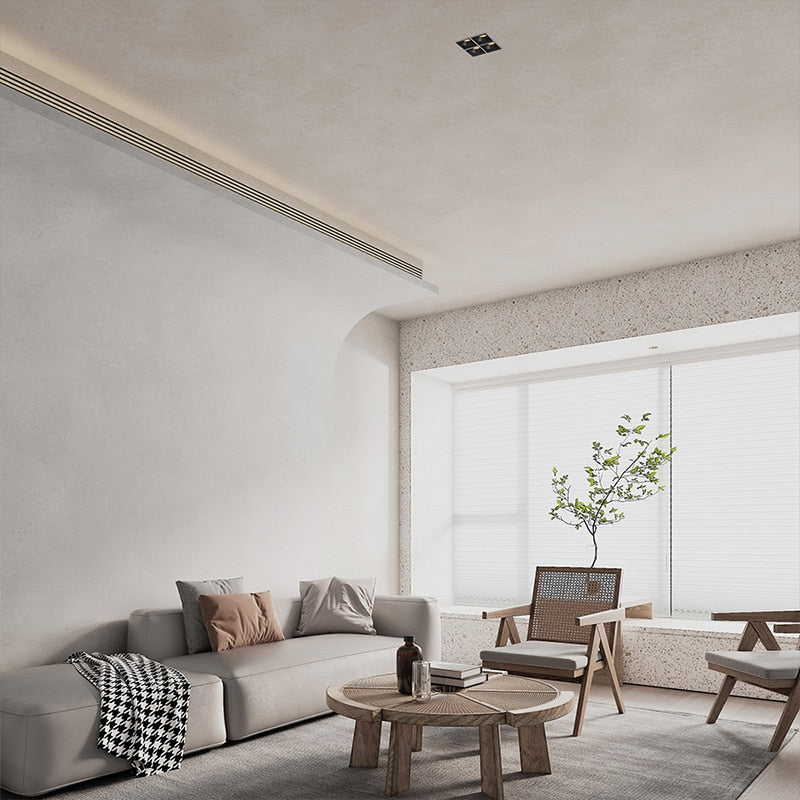 Aisilan LED embedded borderless spotlight three-head four-head no main light grille ceiling downlight for living room bedroom