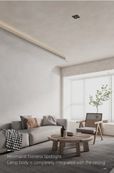 Aisilan LED embedded borderless spotlight three-head four-head no main light grille ceiling downlight for living room bedroom