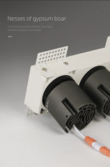 Aisilan LED embedded borderless spotlight three-head four-head no main light grille ceiling downlight for living room bedroom