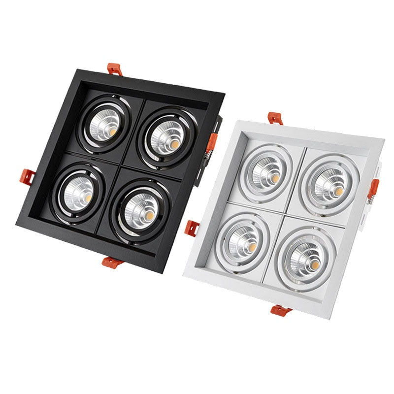 QIUBOSS Recessed LED Downlights Dimmable for Indoor Lighting 220V Led Spotlight 20W 28W 40W COB Ceiling Lamp 4pcs Light Sources