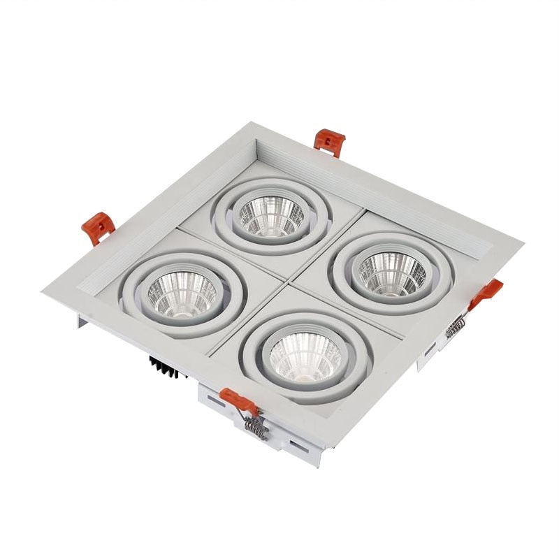 QIUBOSS Recessed LED Downlights Dimmable for Indoor Lighting 220V Led Spotlight 20W 28W 40W COB Ceiling Lamp 4pcs Light Sources