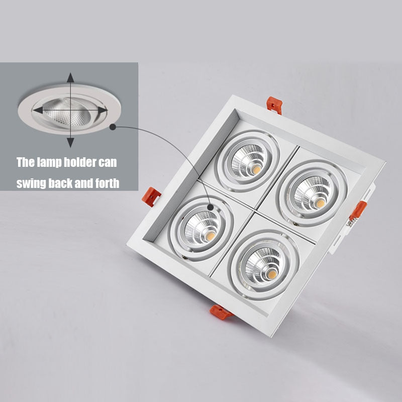 QIUBOSS Recessed LED Downlights Dimmable for Indoor Lighting 220V Led Spotlight 20W 28W 40W COB Ceiling Lamp 4pcs Light Sources