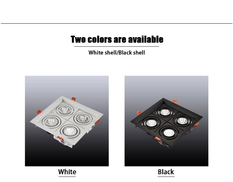 QIUBOSS Recessed LED Downlights Dimmable for Indoor Lighting 220V Led Spotlight 20W 28W 40W COB Ceiling Lamp 4pcs Light Sources