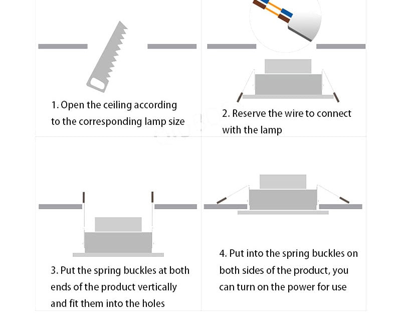 QIUBOSS Recessed LED Downlights Dimmable for Indoor Lighting 220V Led Spotlight 20W 28W 40W COB Ceiling Lamp 4pcs Light Sources