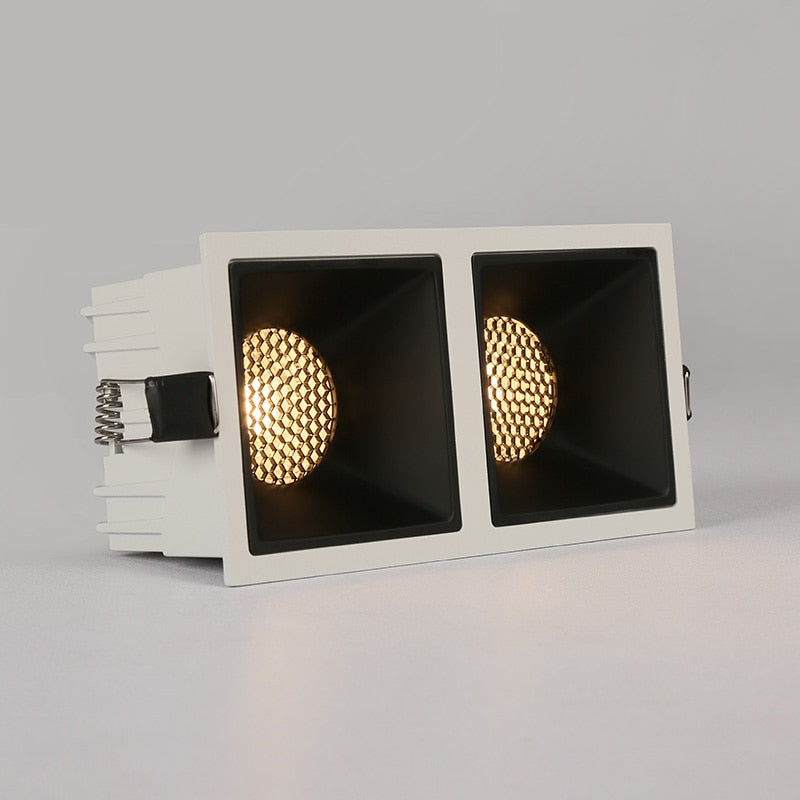 Aisilan LED Embedded Ceiling Spotlight Square Downlight Grille Honeycomb Anti-glare Recessed Light For Indoor Living Room Aisle