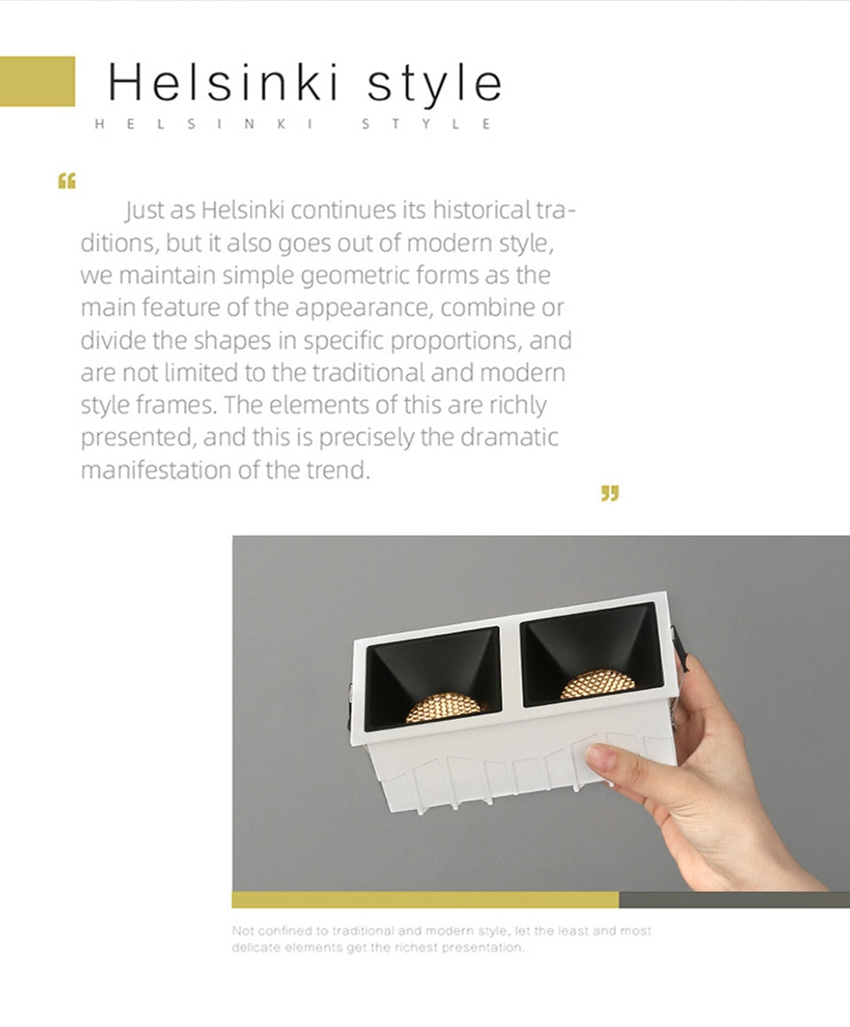 Aisilan LED Embedded Ceiling Spotlight Square Downlight Grille Honeycomb Anti-glare Recessed Light For Indoor Living Room Aisle