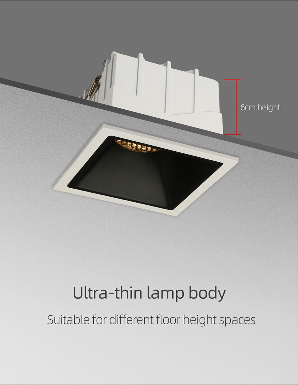 Aisilan LED Embedded Ceiling Spotlight Square Downlight Grille Honeycomb Anti-glare Recessed Light For Indoor Living Room Aisle