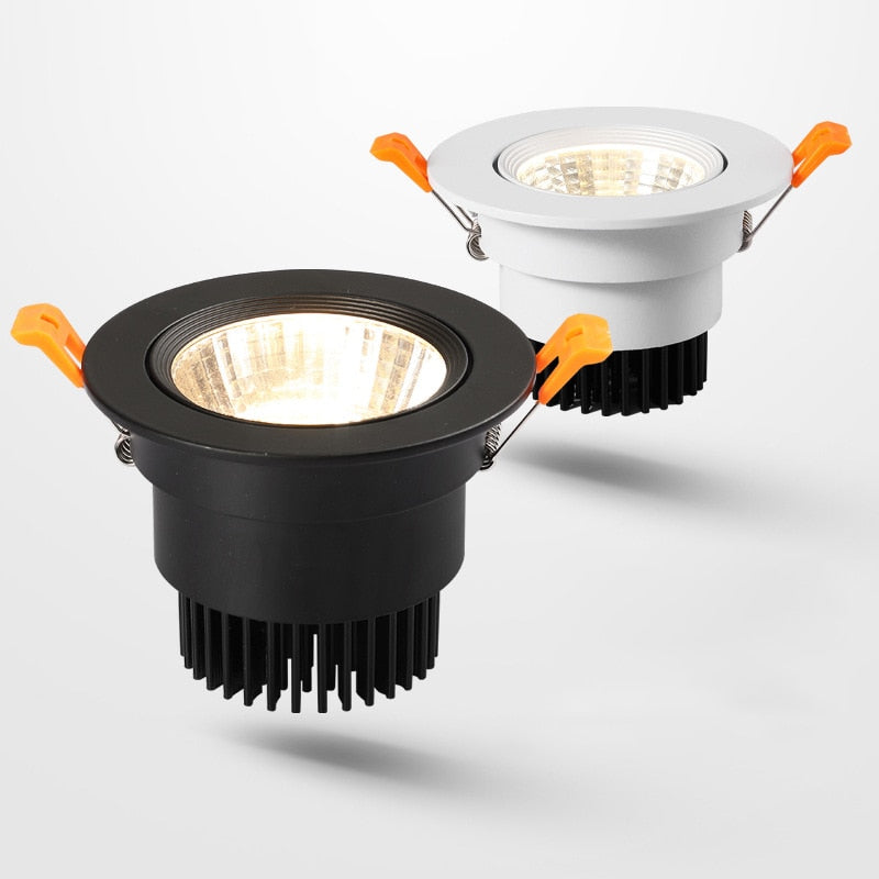 Dimmable Recessed LED Downlights 5W 7W 9W 12W 15W 18W COB LED Ceiling Spotlights ac110V~220V LED Ceiling Lamps Indoor Lighting