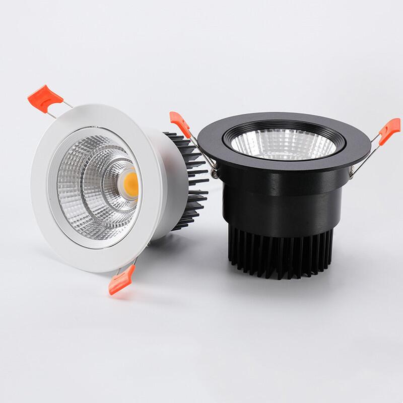 Dimmable Recessed LED Downlights 5W 7W 9W 12W 15W 18W COB LED Ceiling Spotlights ac110V~220V LED Ceiling Lamps Indoor Lighting