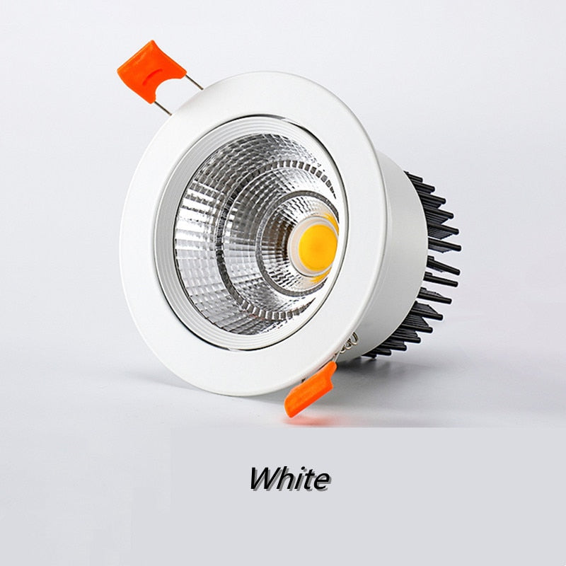 Dimmable Recessed LED Downlights 5W 7W 9W 12W 15W 18W COB LED Ceiling Spotlights ac110V~220V LED Ceiling Lamps Indoor Lighting