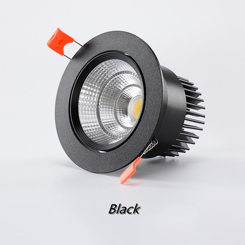 Dimmable Recessed LED Downlights 5W 7W 9W 12W 15W 18W COB LED Ceiling Spotlights ac110V~220V LED Ceiling Lamps Indoor Lighting