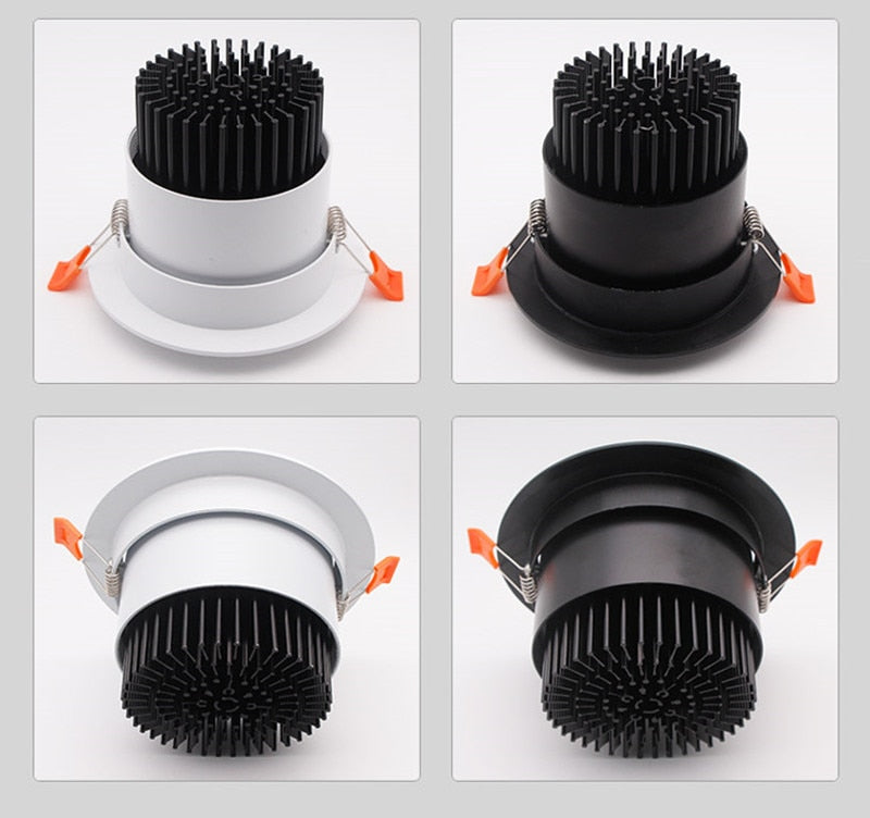 Dimmable Recessed LED Downlights 5W 7W 9W 12W 15W 18W COB LED Ceiling Spotlights ac110V~220V LED Ceiling Lamps Indoor Lighting