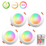 7W LED Downlight RGBW Dimmable Smart Lamp LED Ceiling Light Spotlight Color Changing bulb with Remote Control AC 220V 110V IP44