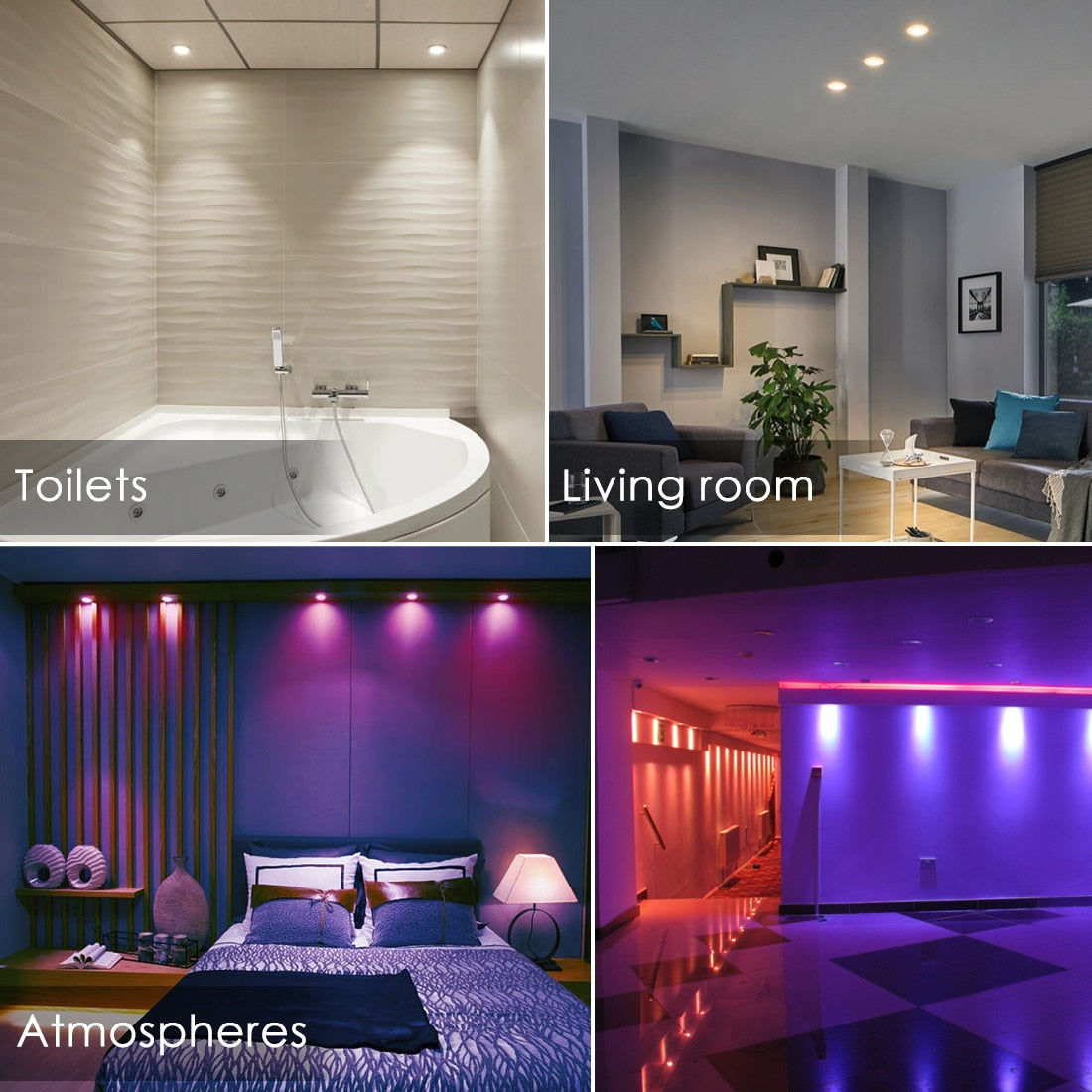 7W LED Downlight RGBW Dimmable Smart Lamp LED Ceiling Light Spotlight Color Changing bulb with Remote Control AC 220V 110V IP44