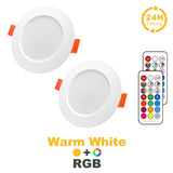 7W LED Downlight RGBW Dimmable Smart Lamp LED Ceiling Light Spotlight Color Changing bulb with Remote Control AC 220V 110V IP44