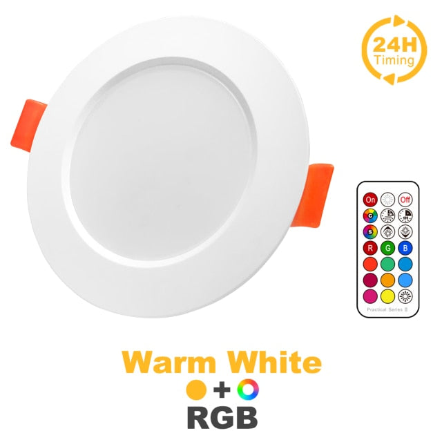 7W LED Downlight RGBW Dimmable Smart Lamp LED Ceiling Light Spotlight Color Changing bulb with Remote Control AC 220V 110V IP44