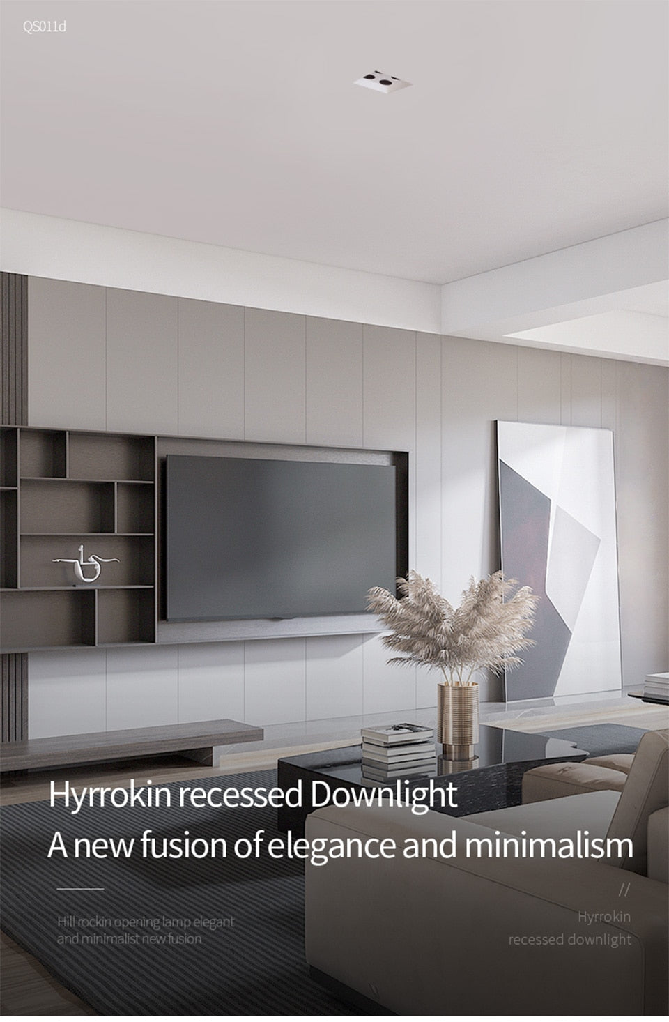 Aisilan LED Recessed Square Four-head Ceiling Plaster Spotlight Embedded Gypsum Downlight 28W Home For Indoor Living room Bedroom