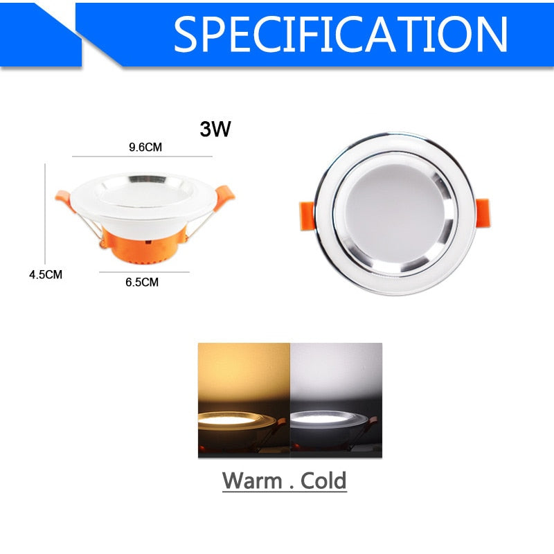 led Downlight 3w 5w 10Pcs spot led light 3000k 4500K 6000K AC 220V-240V Downlight Kitchen living room Indoor recessed lighting