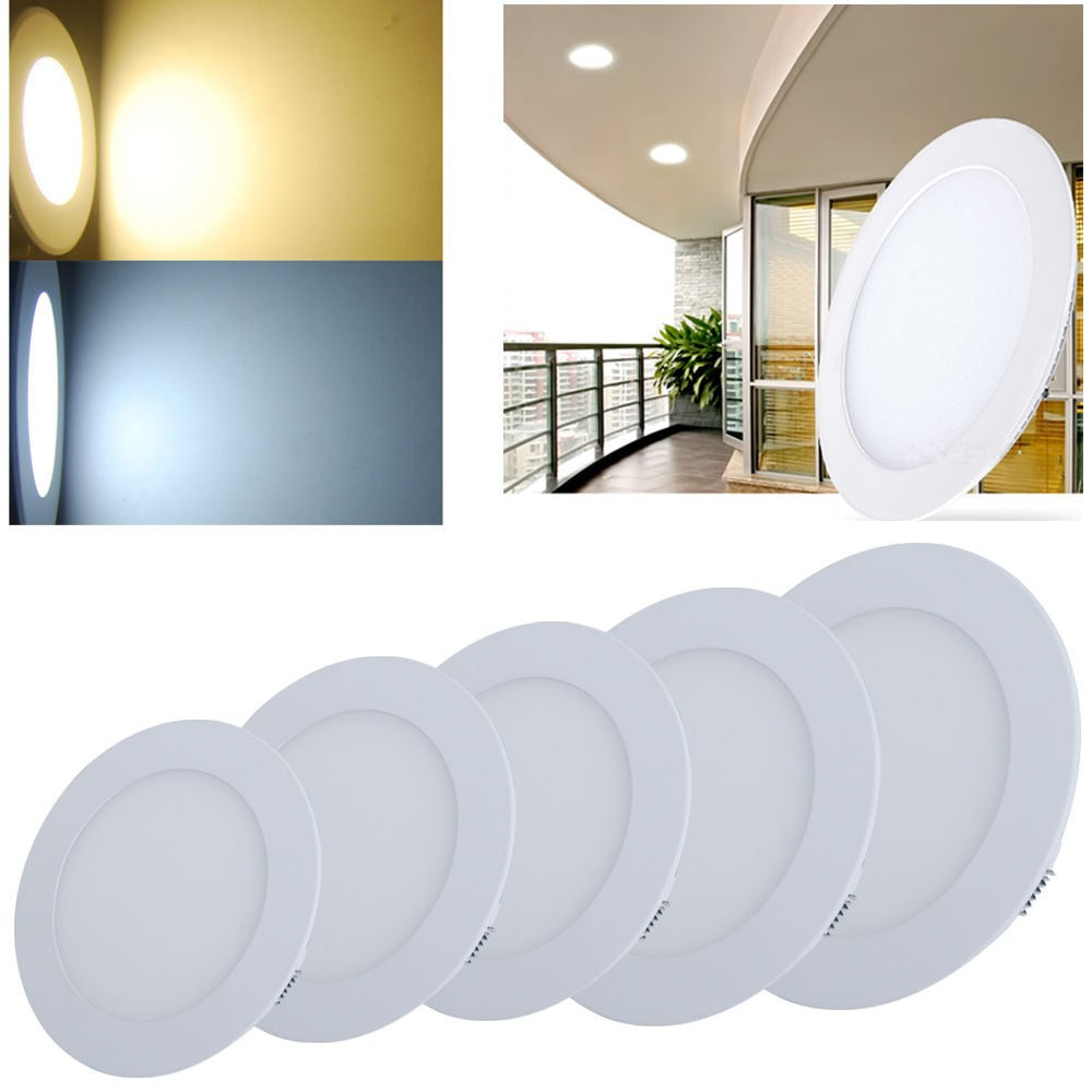 Ultra thin LED Panel Light SMD2835 3W 4W 6W 9W 12W 15W 18W 10X AC 85-265V Round Lighting LED Downlight