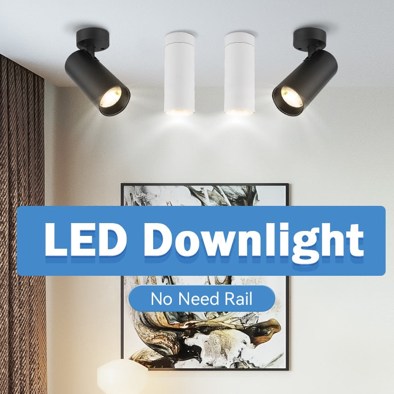 LED Ceiling Spotlight 220V Surface Mounted Lengthen Track Light Downlight Aluminum Fixture Foldable for Lamp Living Room Kitchen