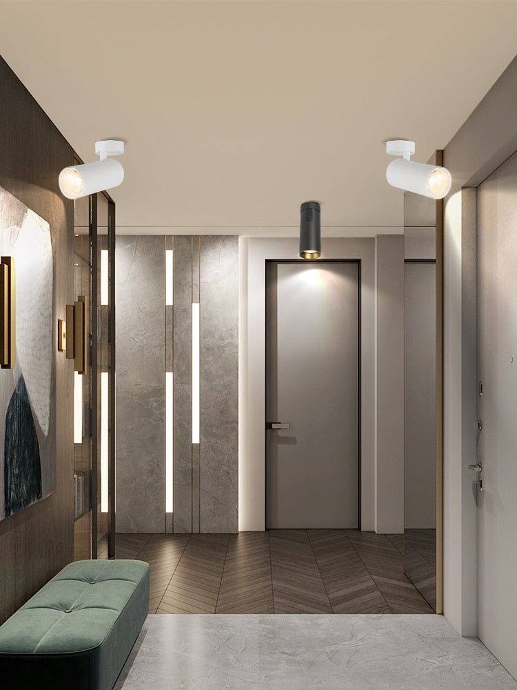 LED Ceiling Spotlight 220V Surface Mounted Lengthen Track Light Downlight Aluminum Fixture Foldable for Lamp Living Room Kitchen