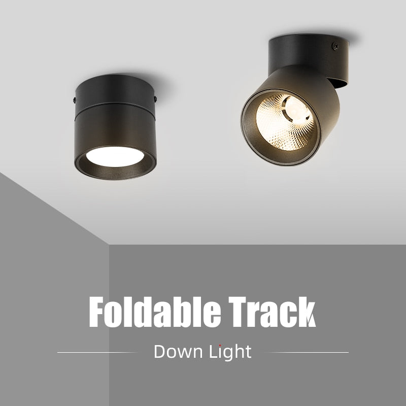LED Ceiling Spotlight 220V Surface Mounted Lengthen Track Light Downlight Aluminum Fixture Foldable for Lamp Living Room Kitchen