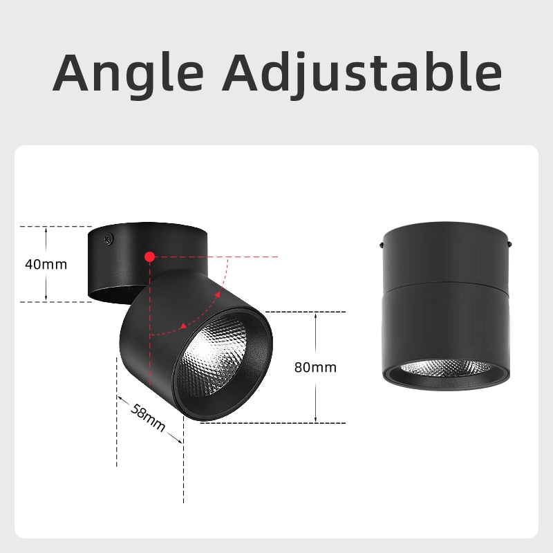 LED Ceiling Spotlight 220V Surface Mounted Lengthen Track Light Downlight Aluminum Fixture Foldable for Lamp Living Room Kitchen