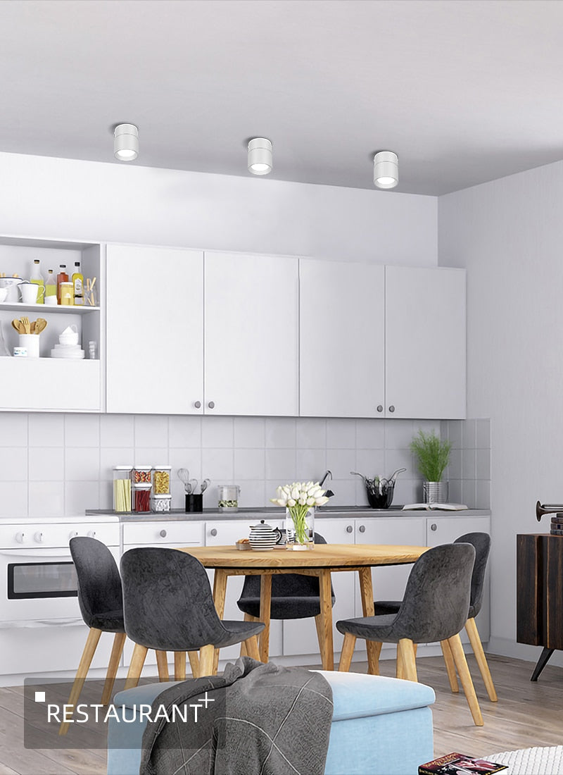 LED Ceiling Spotlight 220V Surface Mounted Lengthen Track Light Downlight Aluminum Fixture Foldable for Lamp Living Room Kitchen