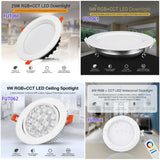 MiBoxer FUT060/061/062/063/064/065/066/068/069/070/071/072 LED Downlight Spotlight Dimmable RGB+CCT 50/60Hz6W/9W/12W/15W/18W/25W