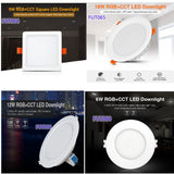MiBoxer FUT060/061/062/063/064/065/066/068/069/070/071/072 LED Downlight Spotlight Dimmable RGB+CCT 50/60Hz6W/9W/12W/15W/18W/25W