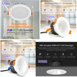MiBoxer FUT060/061/062/063/064/065/066/068/069/070/071/072 LED Downlight Spotlight Dimmable RGB+CCT 50/60Hz6W/9W/12W/15W/18W/25W