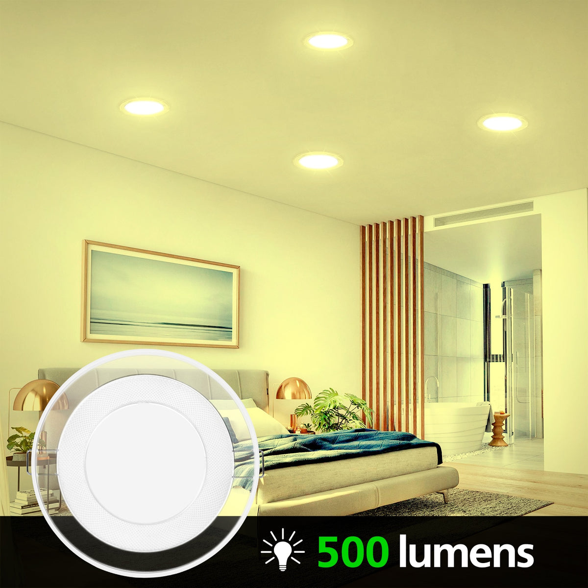LED Ceiling Light Recessed Ceiling Light No-Flicker 500LM LED Downlight Round Lighting for Bedrooms Offices Restaurants Shopping