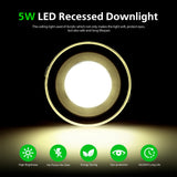 LED Ceiling Light Recessed Ceiling Light No-Flicker 500LM LED Downlight Round Lighting for Bedrooms Offices Restaurants Shopping