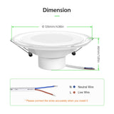 LED Ceiling Light Recessed Ceiling Light No-Flicker 500LM LED Downlight Round Lighting for Bedrooms Offices Restaurants Shopping