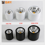 LED Downlight COB Spotlight AC85-265V 5W 7W 12W 20W 25W Adjustable Angle Aluminum Surface Mounted Light Indoor Lighting Dimmable