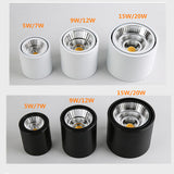 LED Downlight COB Spotlight AC85-265V 5W 7W 12W 20W 25W Adjustable Angle Aluminum Surface Mounted Light Indoor Lighting Dimmable