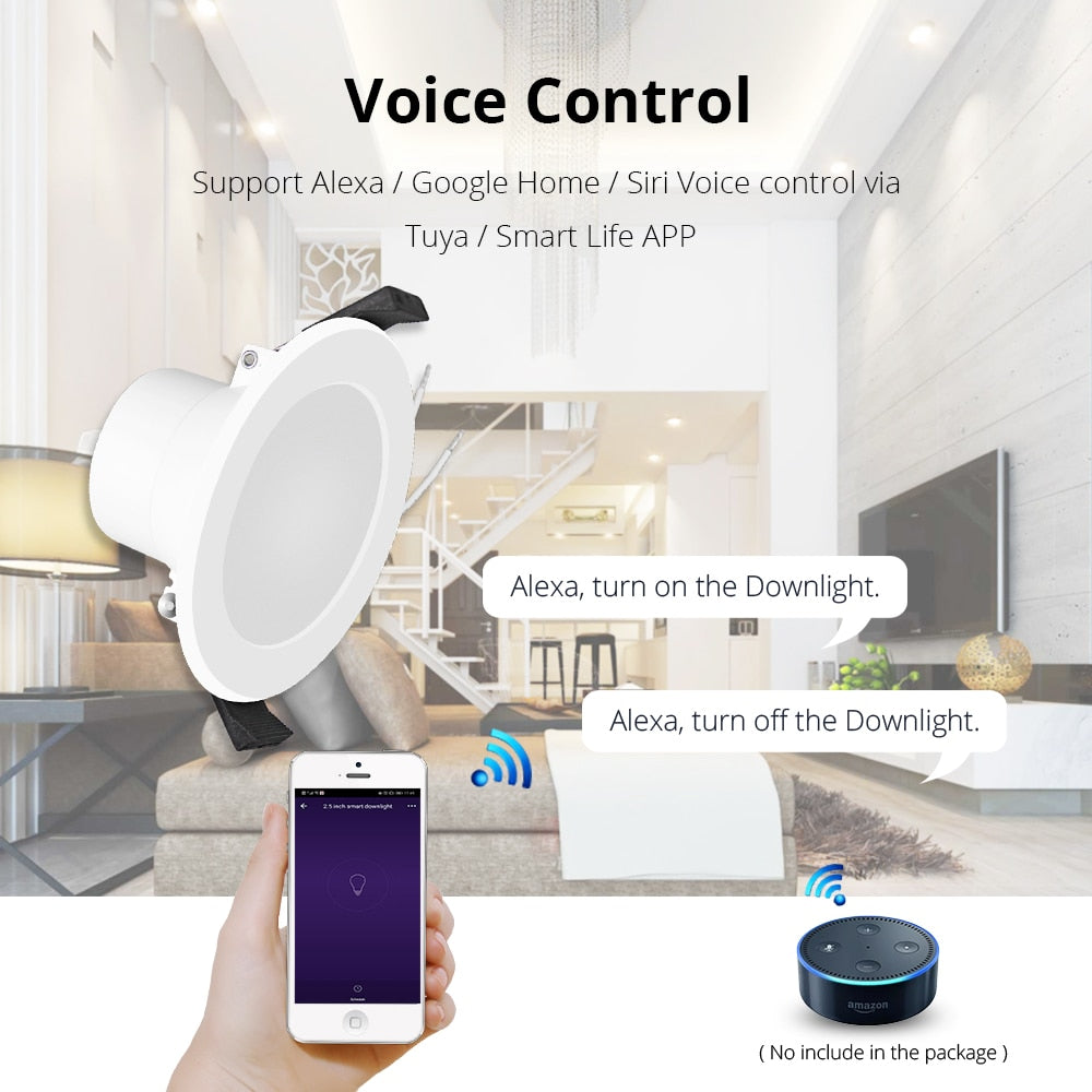 Benexmart Apple Homekit Smart LED Downlight 2.5 3.5 4 6 Inch Round Ceiling Lamp RGBCW Dimmable Spotlight Siri Alexa Google Home